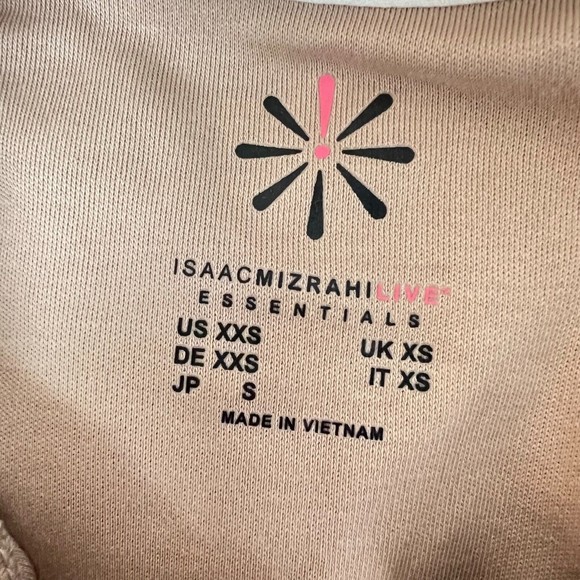 Isaac Mizrahi Live! ~ Cotton Crew Neck Top Brown Beige Cappuccino XXS A385412 - Picture 2 of 4